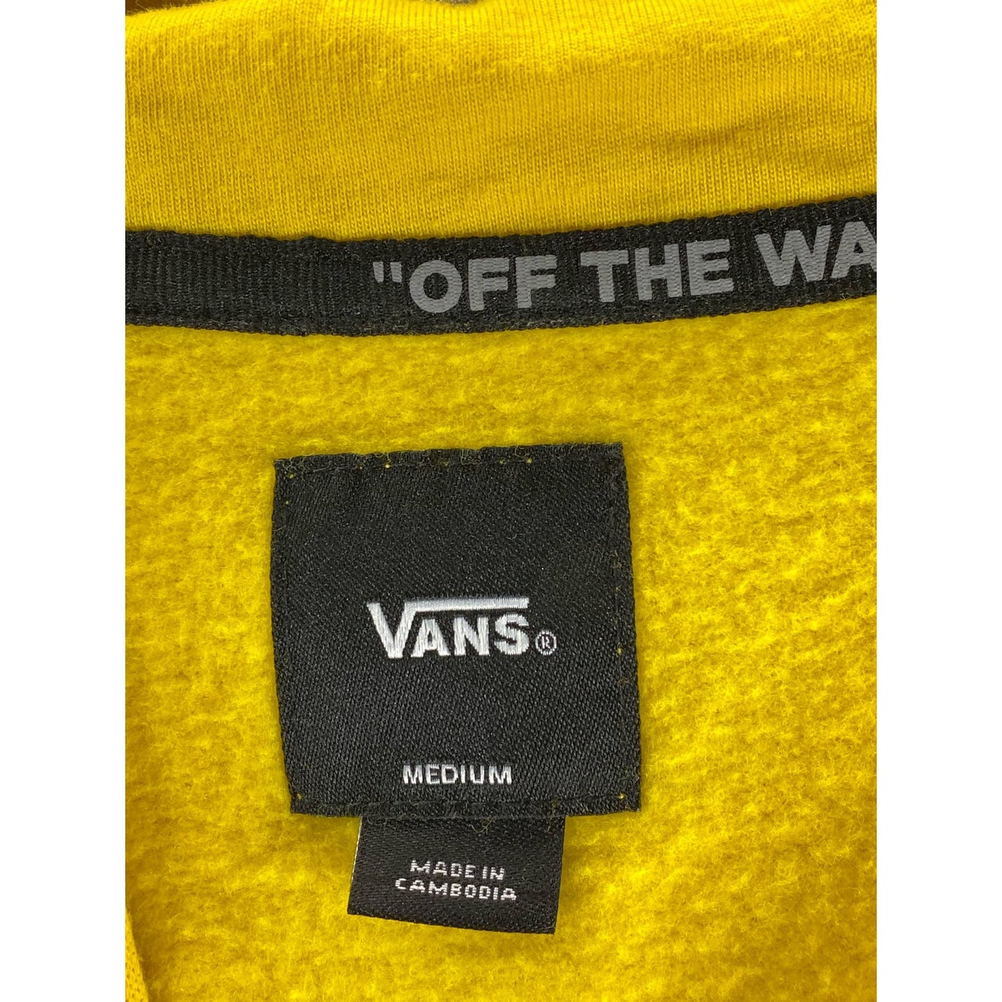 VANS Men's Yellow Cotton Off The Wall Graphic Pullover Hoodie SZ M