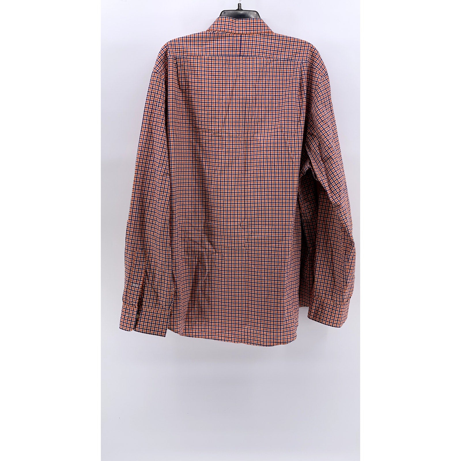 POLO RALPH LAUREN Men's Orange-Navy Gingham Button-Up Long Sleeve Shirt SZ 2XL