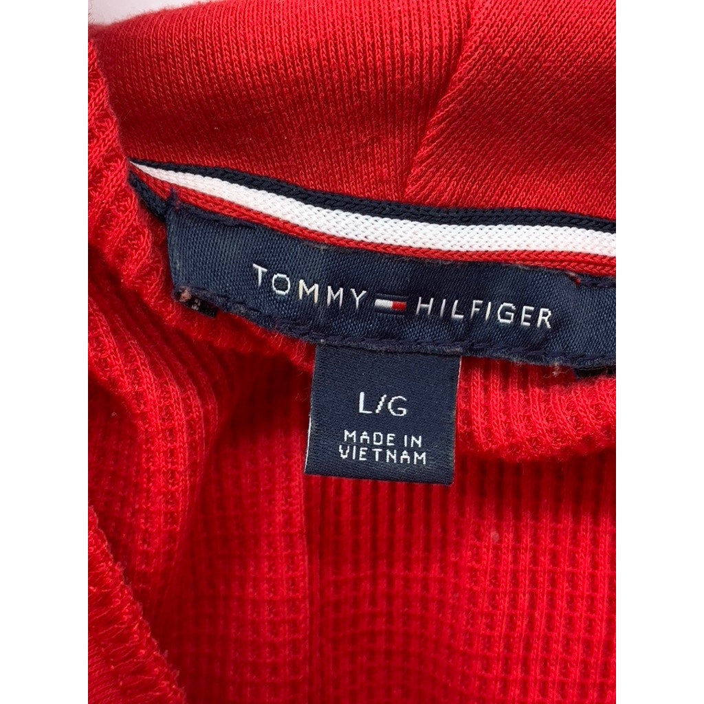 TOMMY HILFIGER Women's Red Cowl-Neck Long Sleeve Sweater SZ L