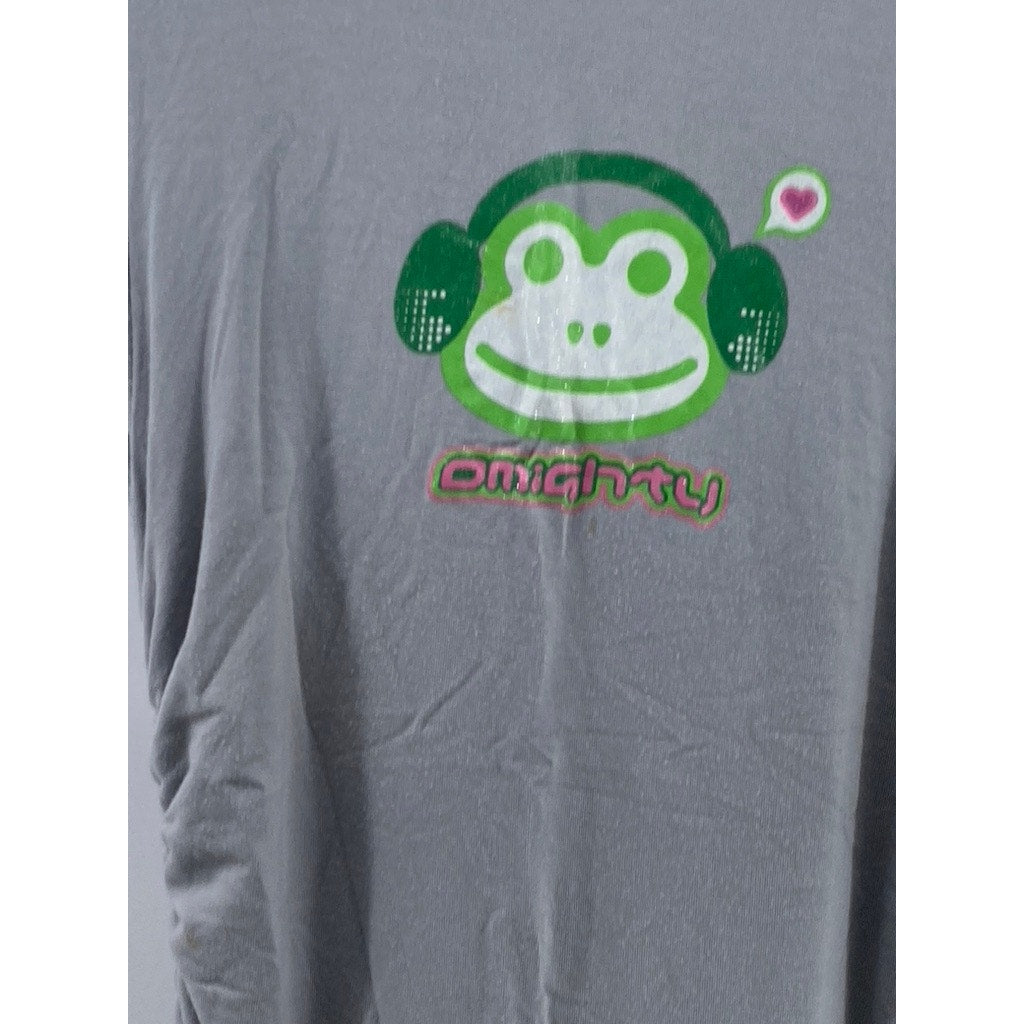 O-MIGHTY Women's Green-Gray Side Ruched Crewneck Monkey Sleeveless Dress SZ S