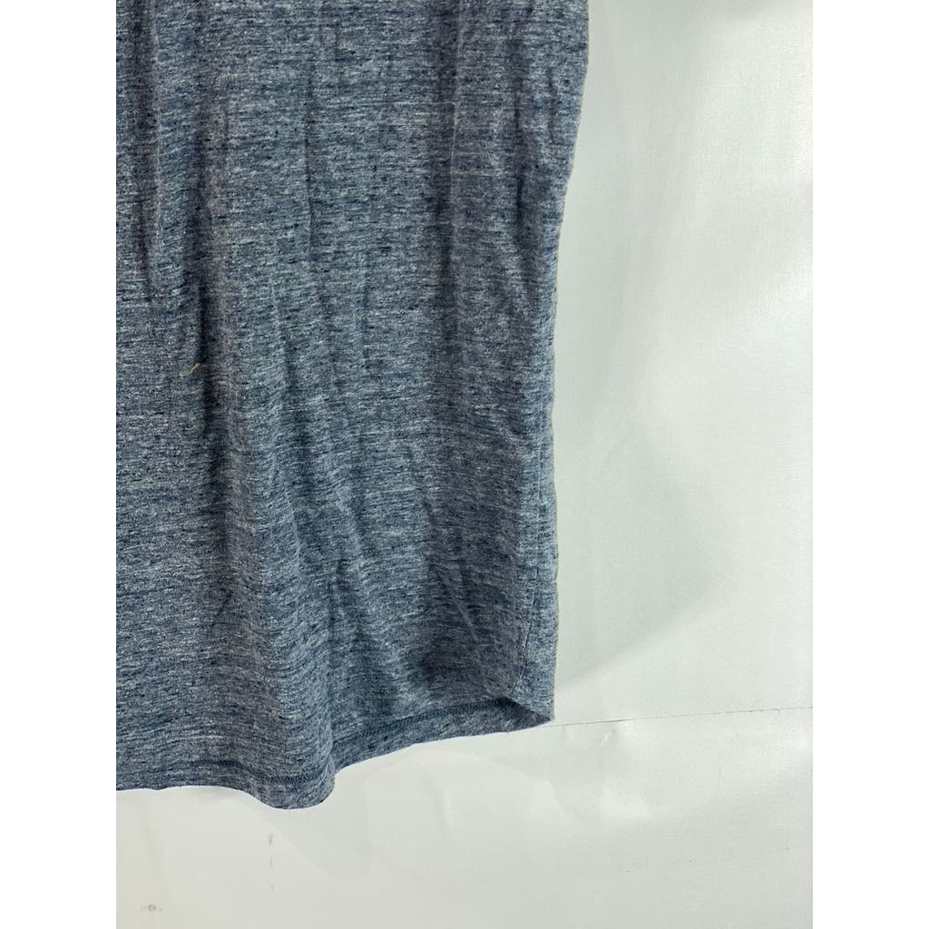 MARINE LAYER Men's Heather Blue Re-Spun Patch Pocket Short Sleeve T-Shirt SZ M