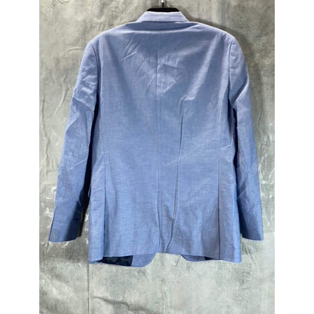 TOMMY HILFIGER Men's Blue Chambray Two-Button Blazer SZ 38R
