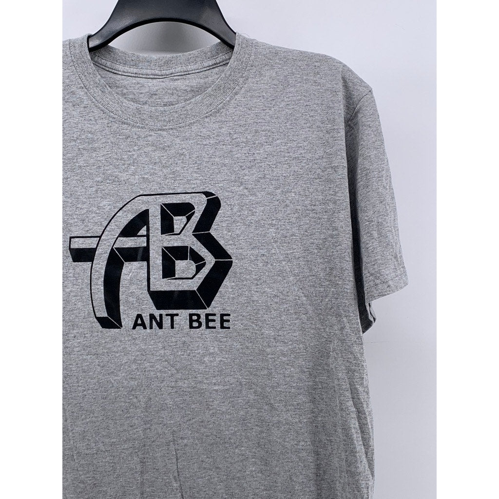 UNBRANDED Men's Gray Ant Bee Logo Crewneck T-Shirt SZ M