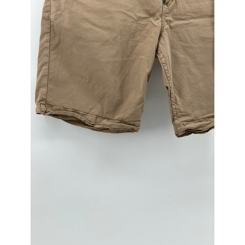 THEORY Men's Tan Brewer Patton Regular-Fit Chino Shorts SZ 34