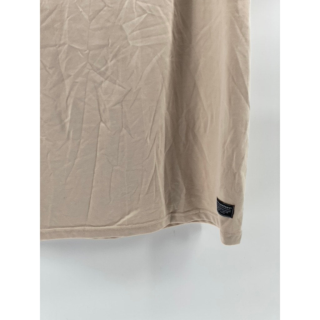 SQRTN COMPANY Unisex Beige-Green Crewneck Logo Short Sleeve T-Shirt SZ XL