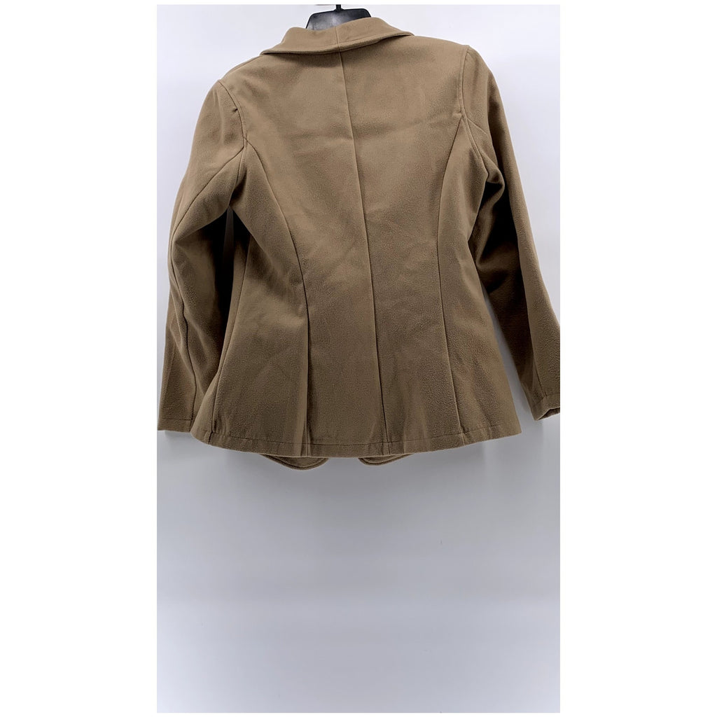 STYLEWE Women's Tan Regular-Fit Double-Button Long Sleeve Coat SZ S