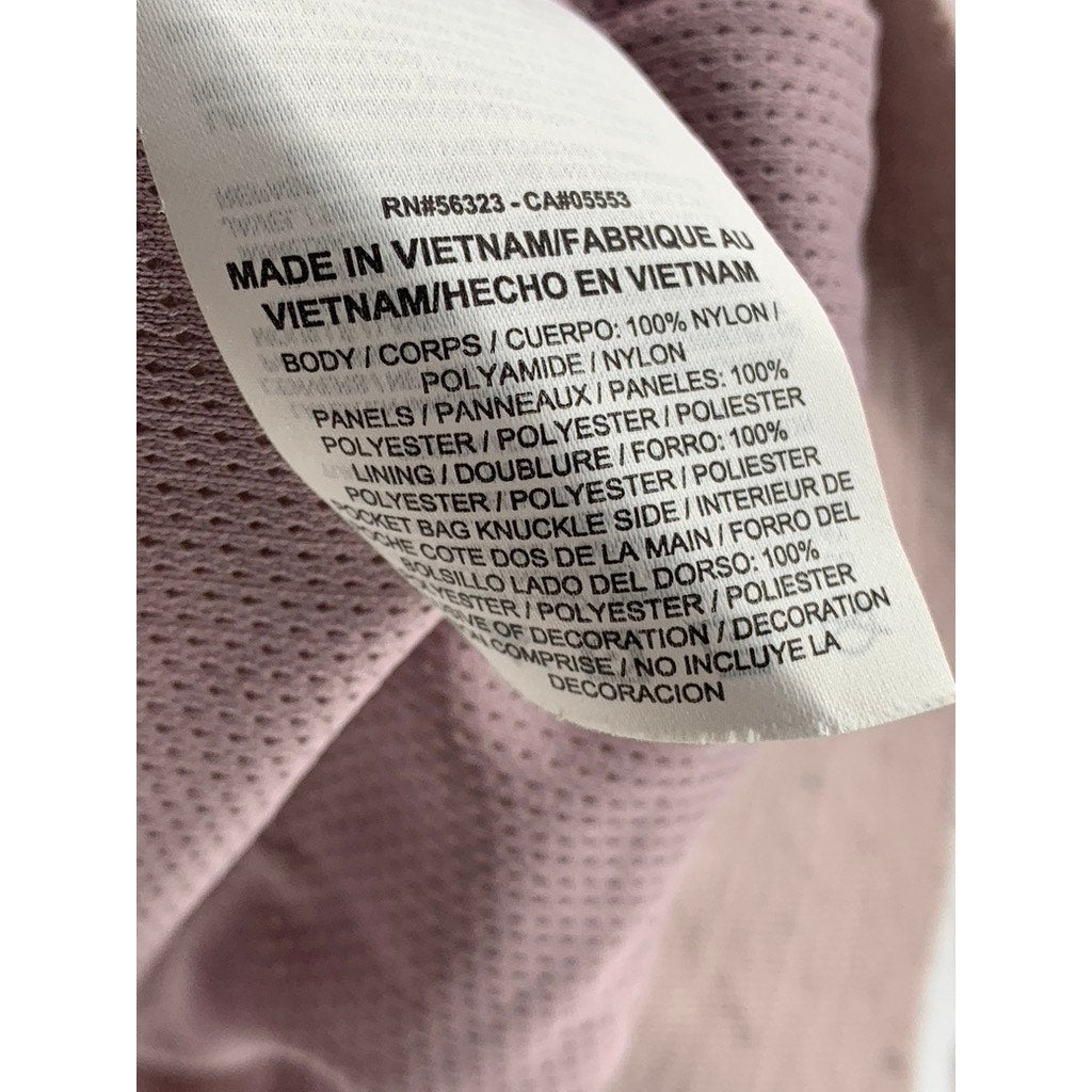 NIKE Women's Dusty Pink Logo Hooded Long Sleeve Zip-Up Active Jacket SZ M