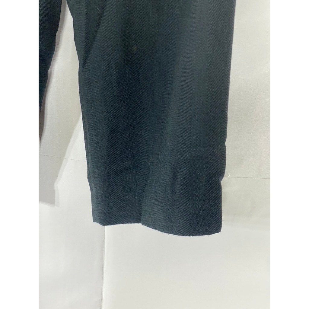 ATRIUM COLLECTION Women’s Black Textured Straight-Leg Pleated Pant SZ 4