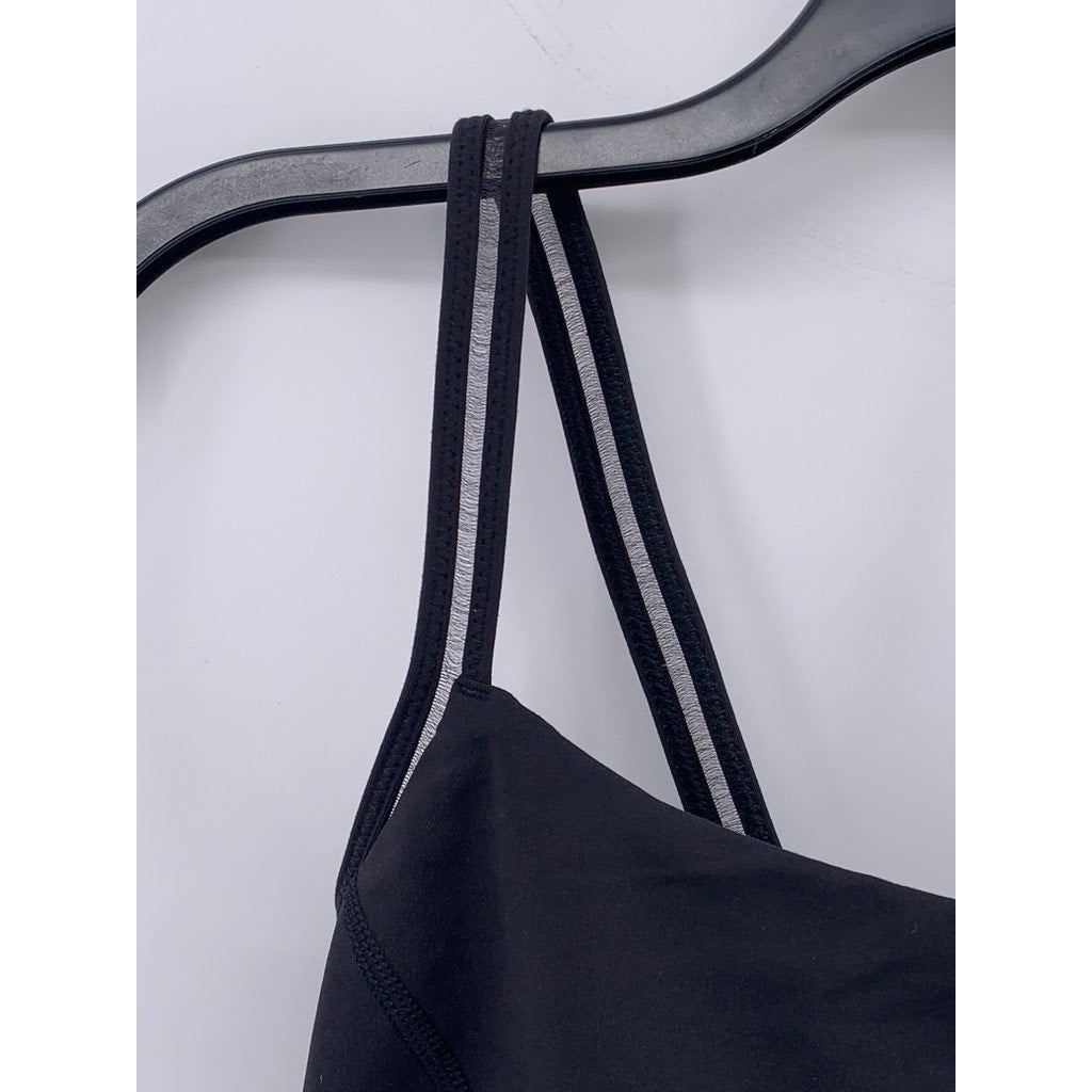 LULULEMON Women's Black Mesh Strap Scoop-Neck Pullover Sports Bra SZ XS