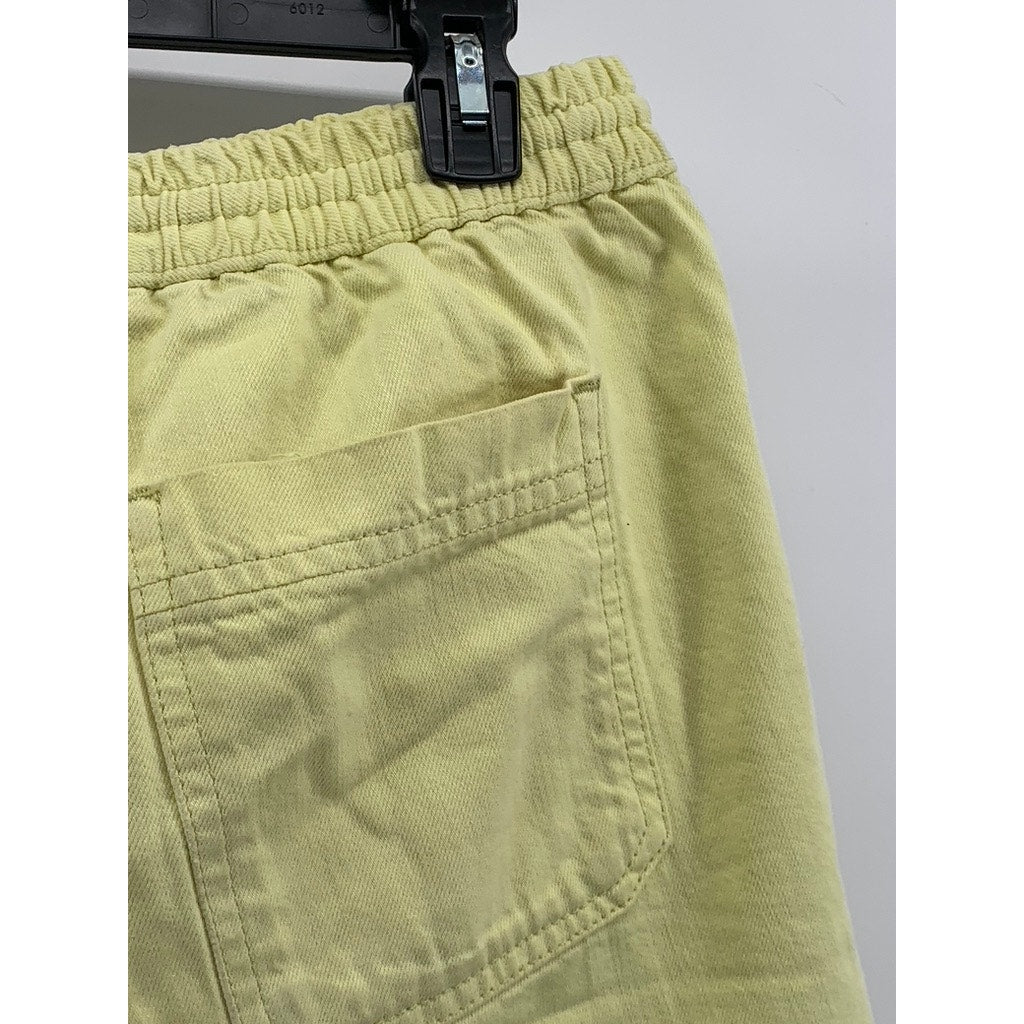 BDG Urban Outfitters Women's Yellow Denim Relaxed-Fit Drawstring Shorts SZ M