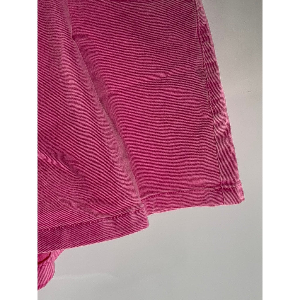 ANWND Women's Dark Pink Regular-Fit Denim Four-Pocket Shorts SZ M