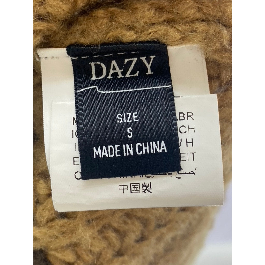 DAZY Women's Brown-Tan Crewneck Knit Long Sleeve Pullover Sweater SZ S