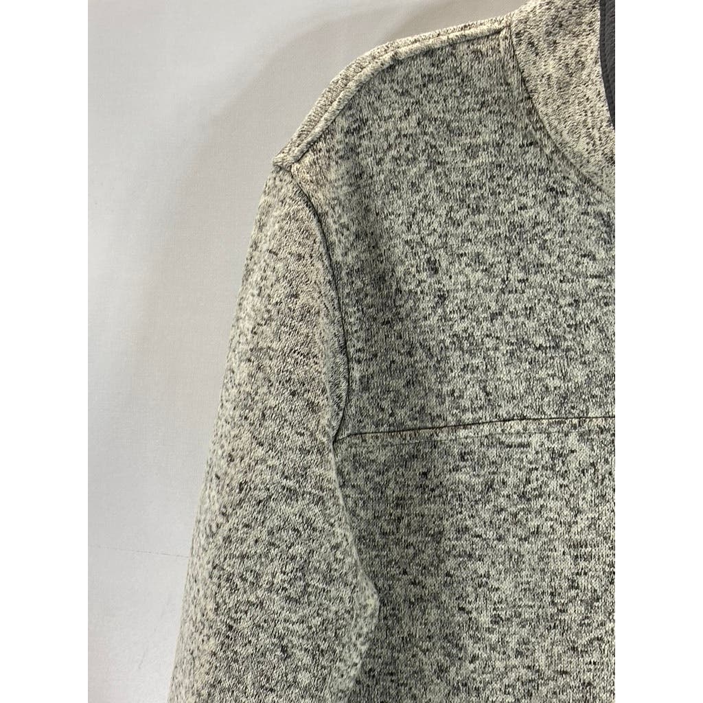 EDDIE BAUER Men's Grey Radiator Fleece Quarter Snap Heavyweight Sweater SZ L