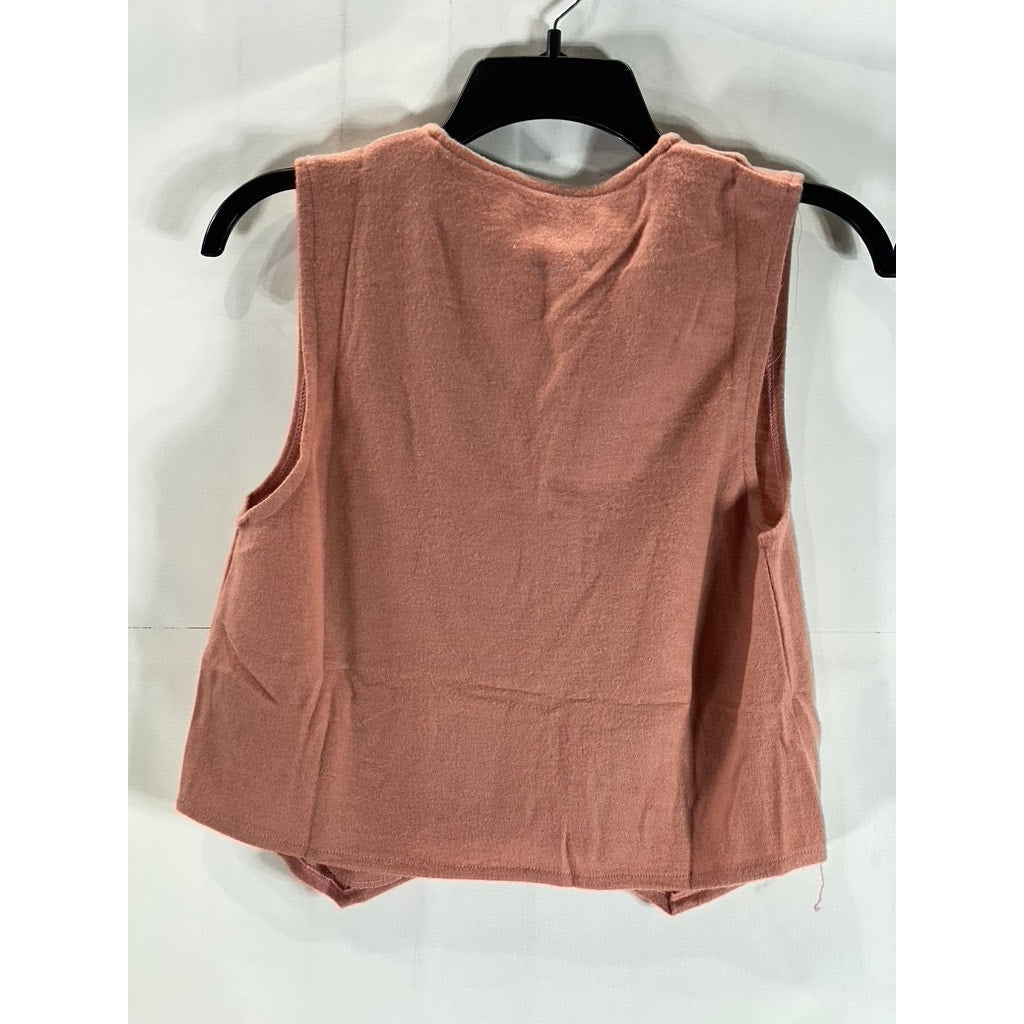 HELEN SUE Women's Rust Vintage Five-Button Sleeveless Vest SZ M