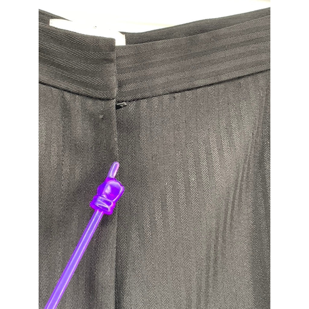 KC SPENCER NY Women's Black Striped Straight Leg Regular Fit Pants SZ 16