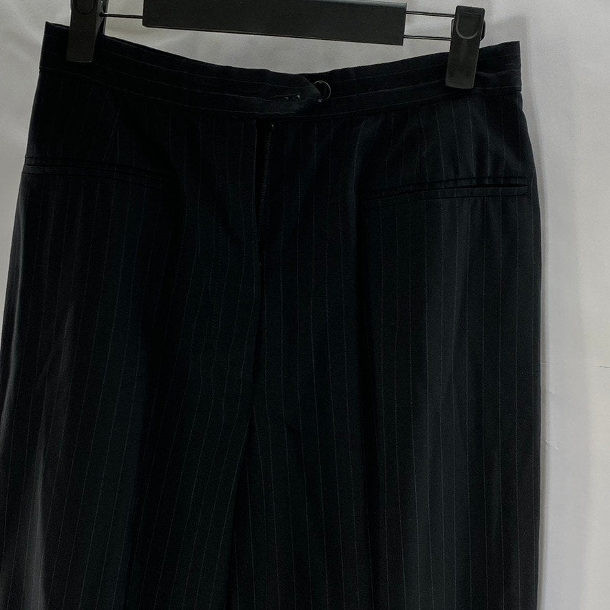 ANTONIO FUSCO MILANO Women's Black Pinstripe Straight-Leg Dress Pant SZ S