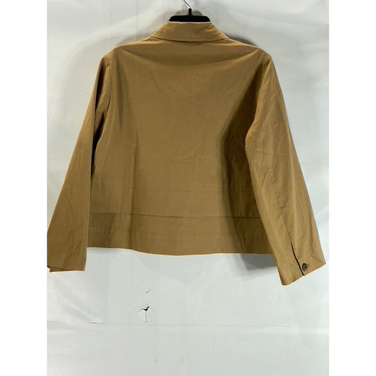 STEVEN ALAN Women's Tan Button-Up Long Sleeve Shirt Jacket SZ M