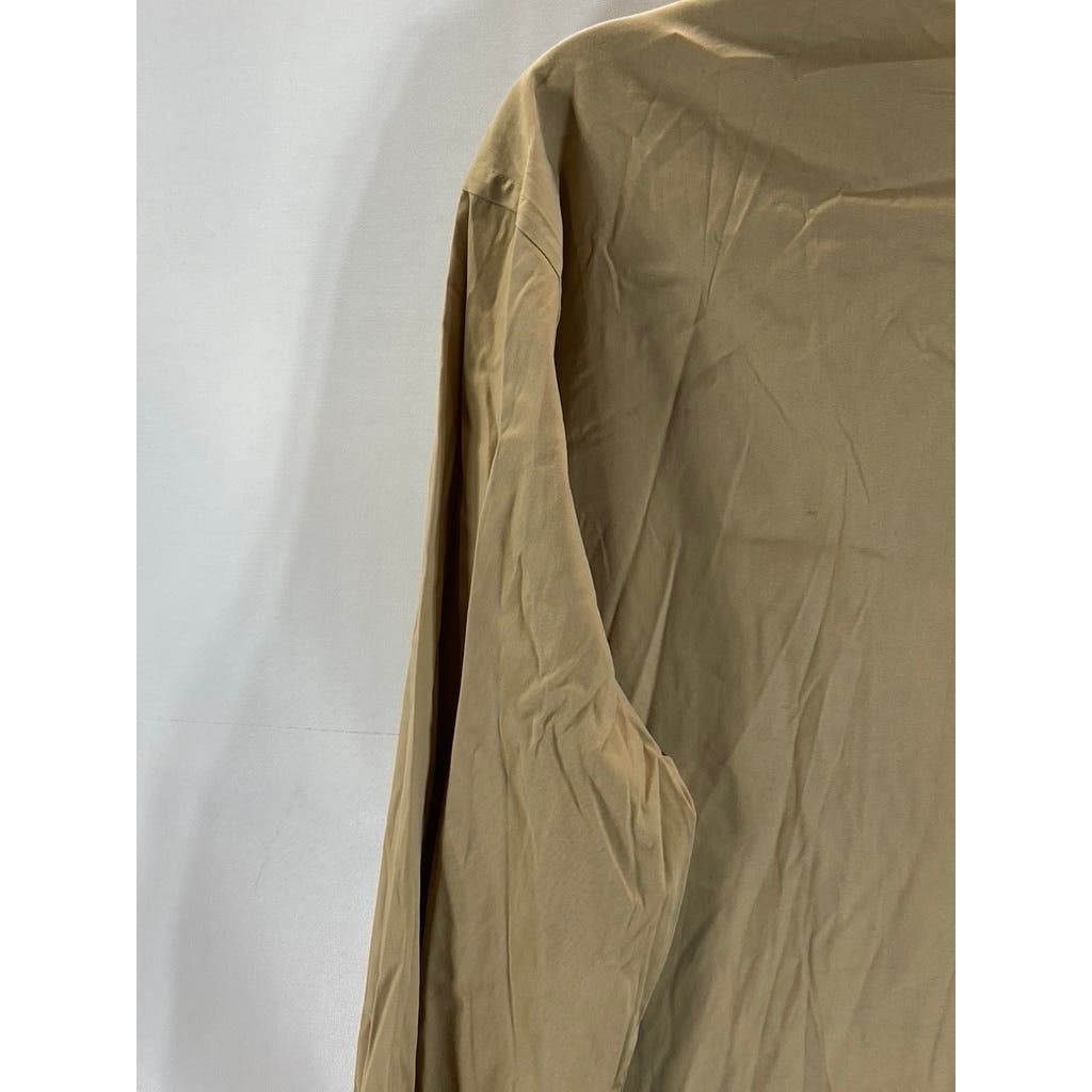 ZARA Men's Tan Relaxed-Fit Button-Up Long Sleeve Shirt SZ L