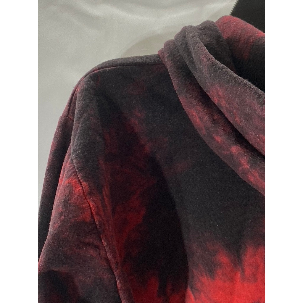 PORT & COMPANY Men's Red-Black Tie-Dye Stranger Things Graphic Hoodie SZ S
