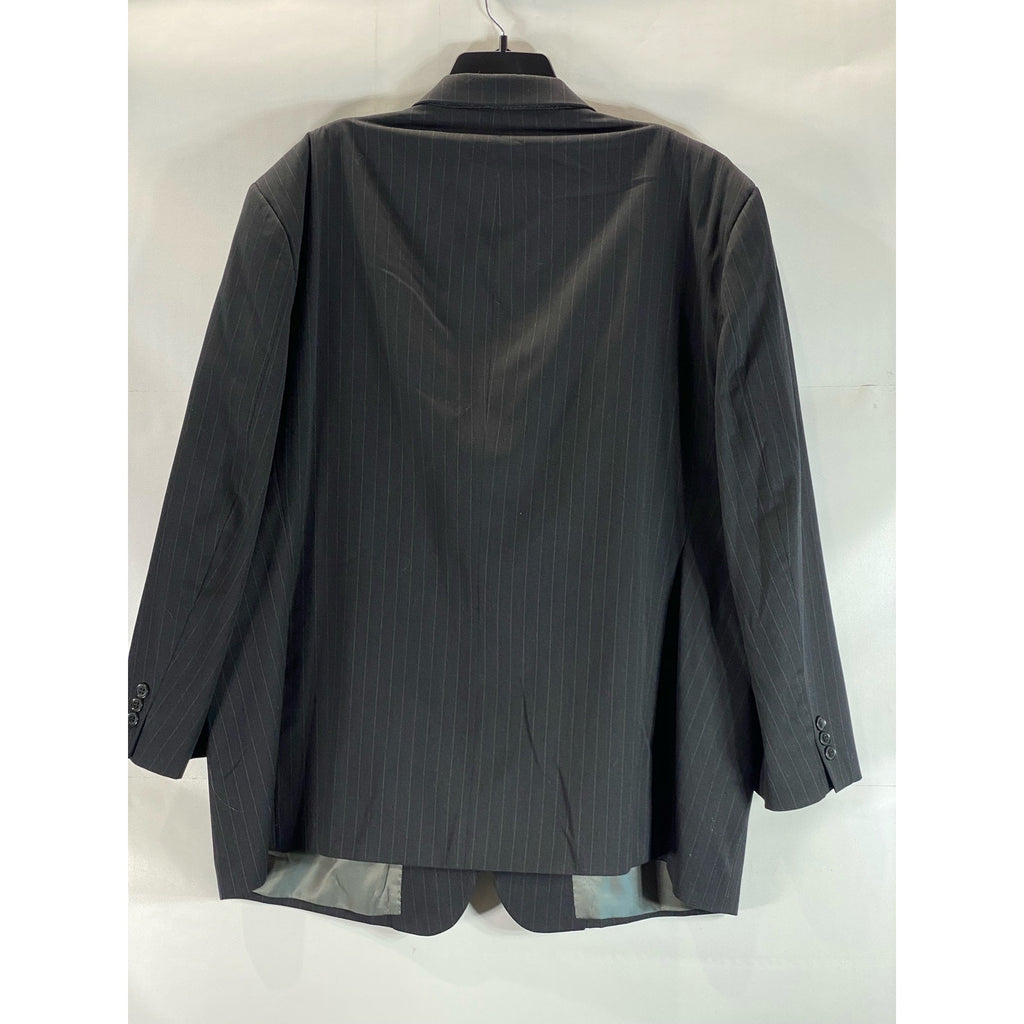 ANDREW FEZZA Fusion Men's Black Pinstripe Vintage Three-Button Blazer SZ 54R