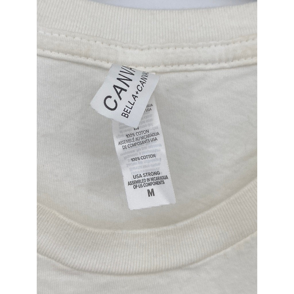 BELLA + CANVAS Women’s White Crewneck Breast Graphic Short Sleeve Top SZ M