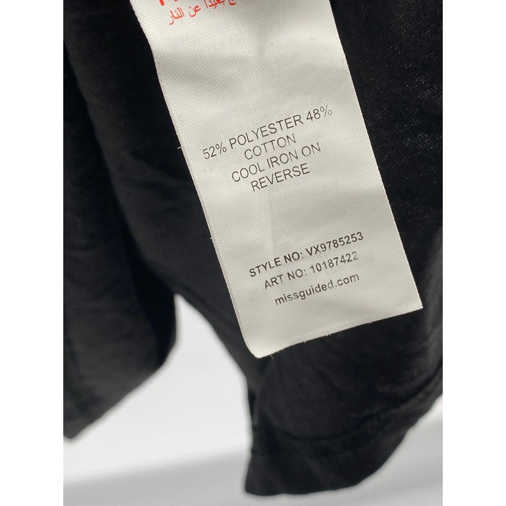 MISSGUIDED Women’s Plus Size Black Ruched Short Sleeve Mini T-Shirt Dress SZ 16