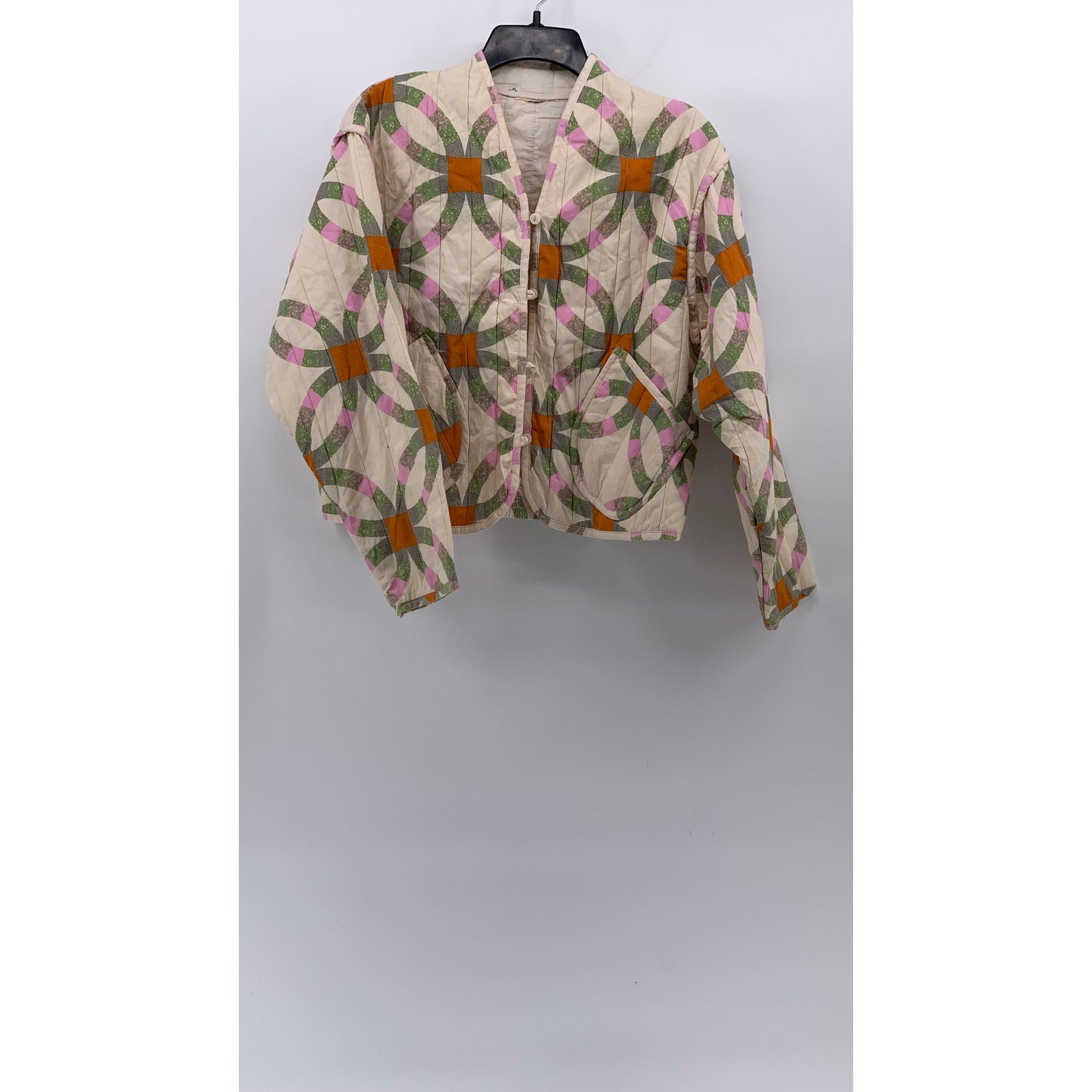 UNIVERSAL THREAD Women’s Off-White Flower Of Life Quilted Button-Up Jacket SZ S