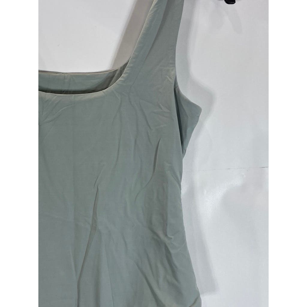 MESHKI Women's Pastel Sage Green Scoop Neck Sleeveless Bodysuit SZ S