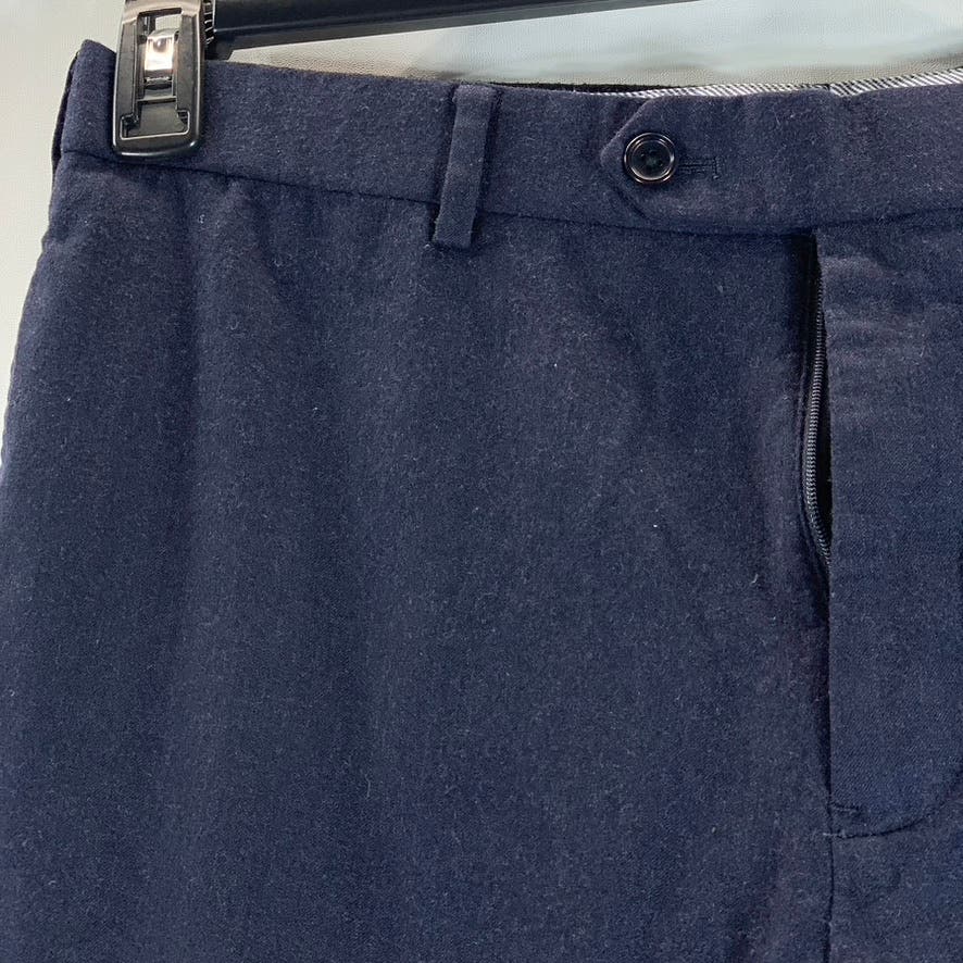 BROOKS BROTHERS 1818 Men's Navy Classic-Fit Fitzgerald Wool Flat Front Pant SZ36