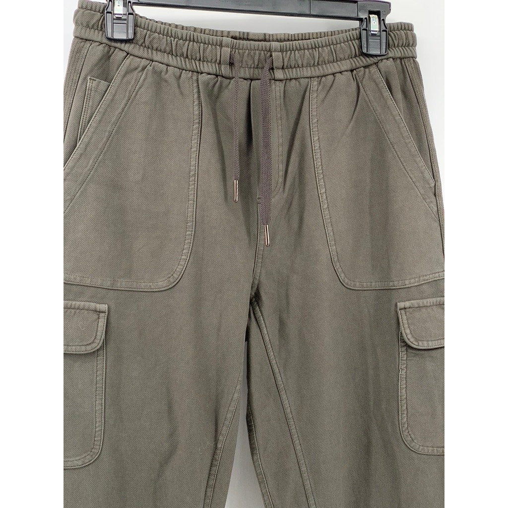 ATHLETA Women's Gray Solid Farallon Cargo Crop Pull-On Pant SZ 2