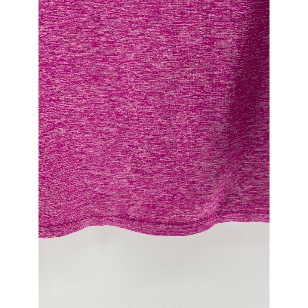 REEBOK Women's Fuchsia Heather V-Neck Short Sleeve Top SZ XL