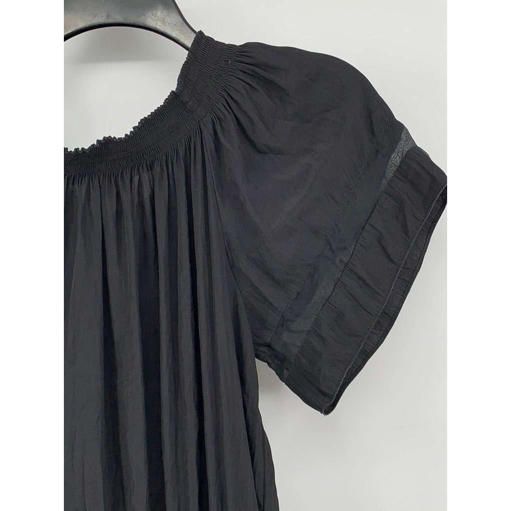 RAMY BROOK Women's Black Pleated Short Sleeve Dress SZ S