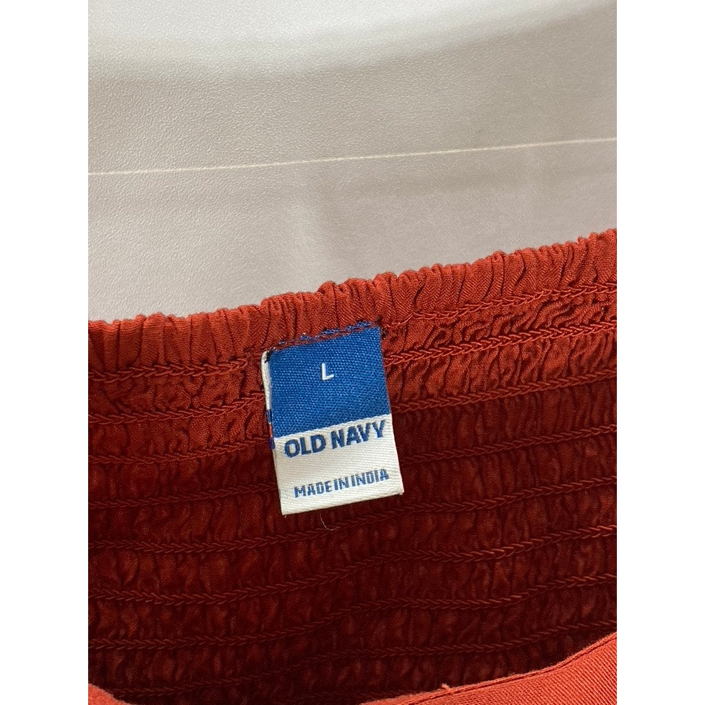OLD NAVY Women's Flame Scarlet Red Sleeveless Smocked Bodice Tank Mini Dress SZL