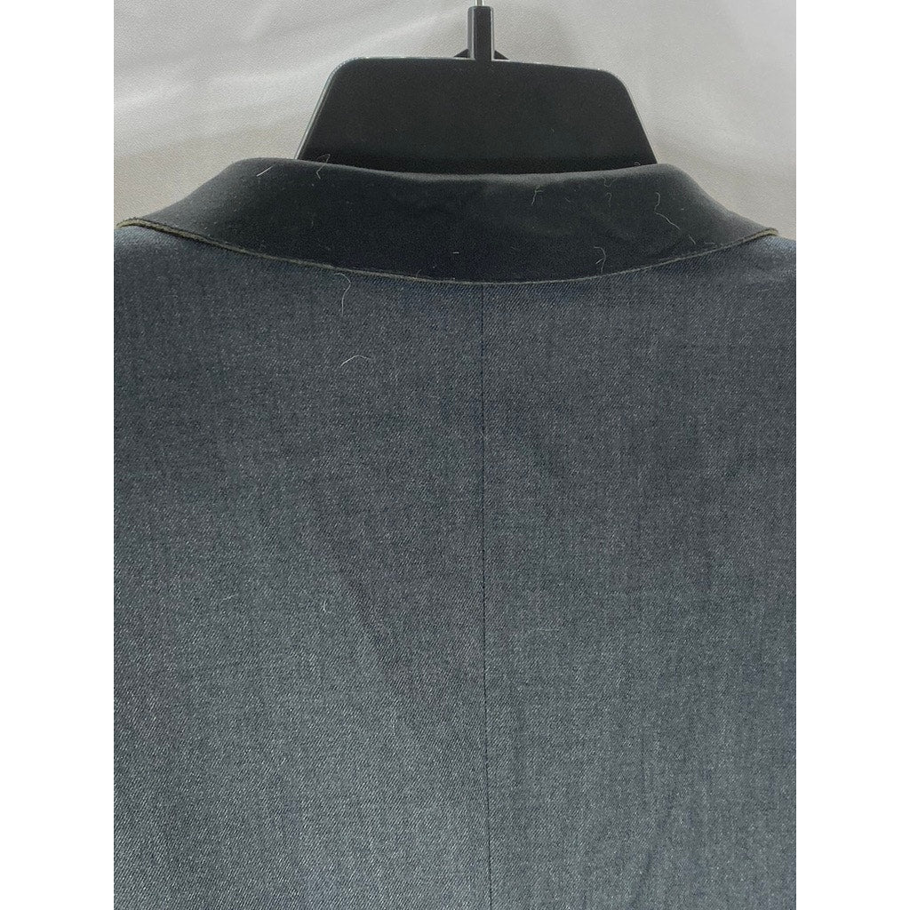 T. TAHARI Women's Dark Gray Single Closure Notch Collar Blazer SZ 8