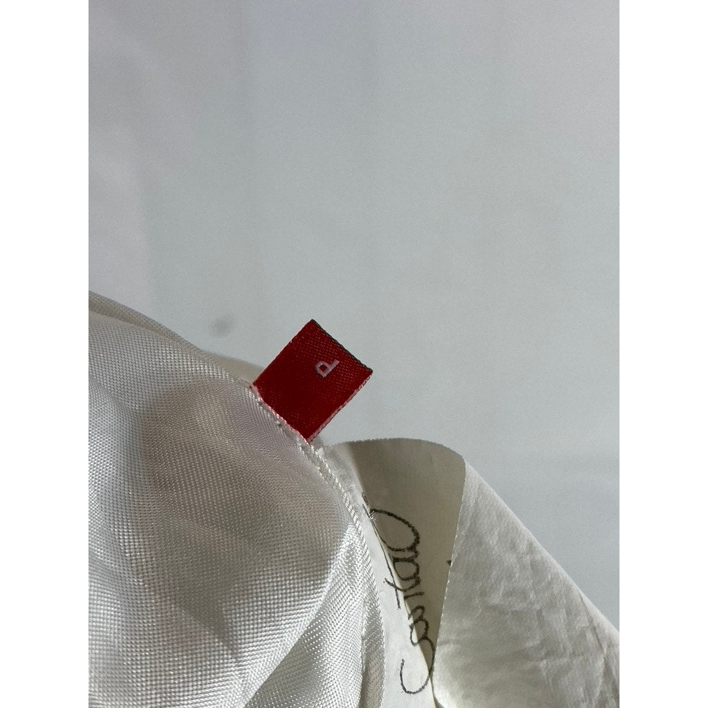 CANTAO Women's Cream/Black Snap Button Lightweight Windbreaker Jacket SZ S