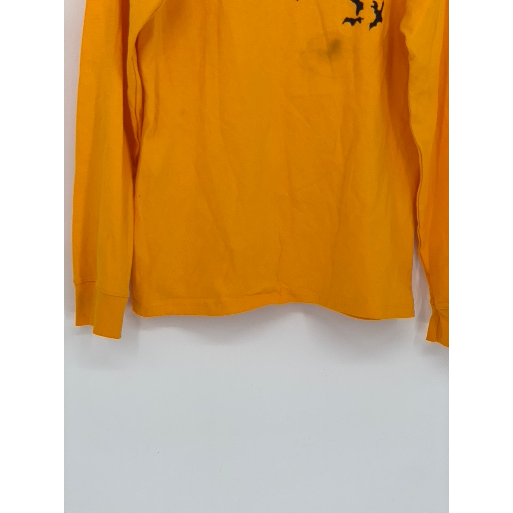 CHAMPION Men's Orange-Black Graphic Crewneck Long Sleeve T-Shirt SZ M