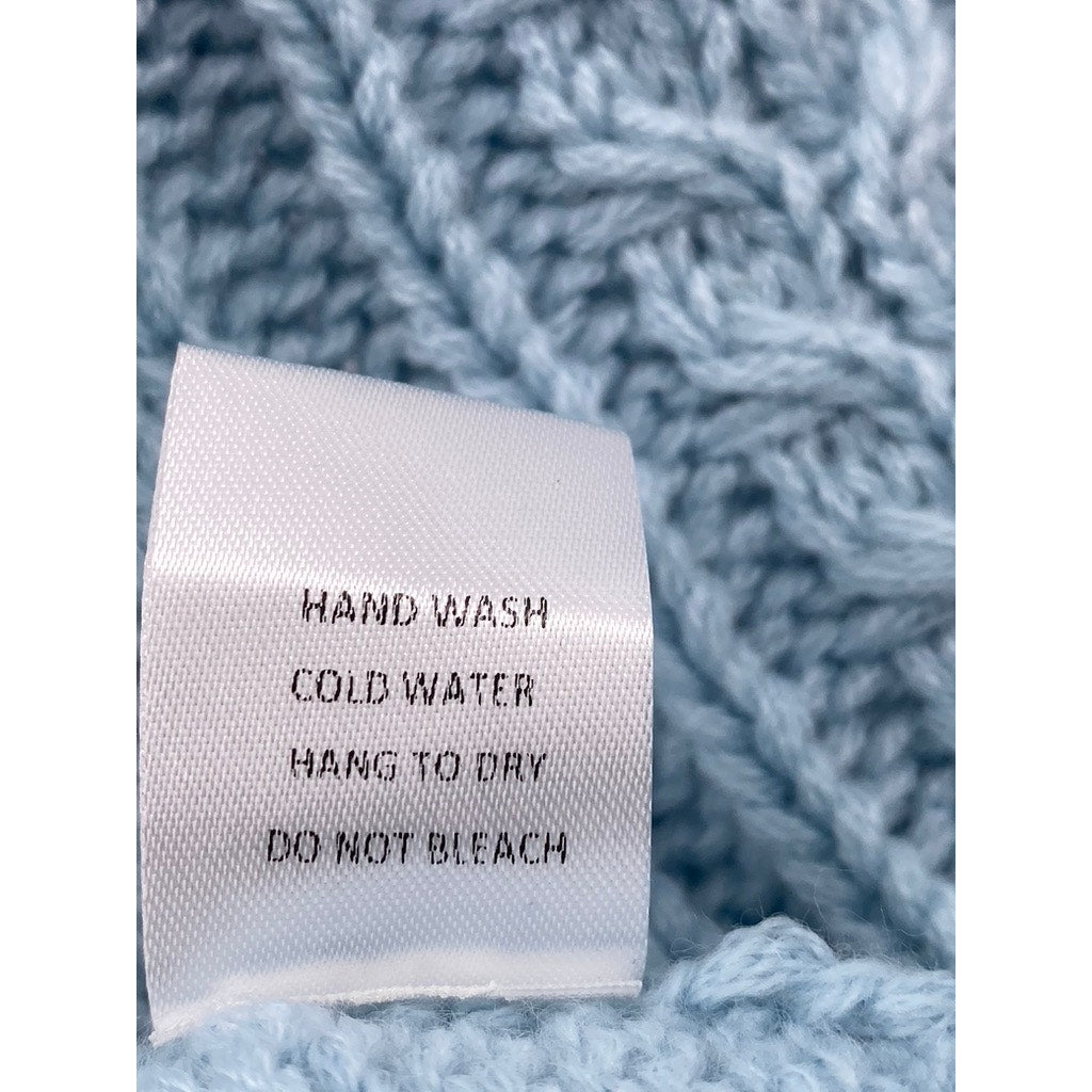 DOLLSKILL Women’s Blue Crochet Knit 3D Bear Head Scoop-Neck Mini Dress SZ M