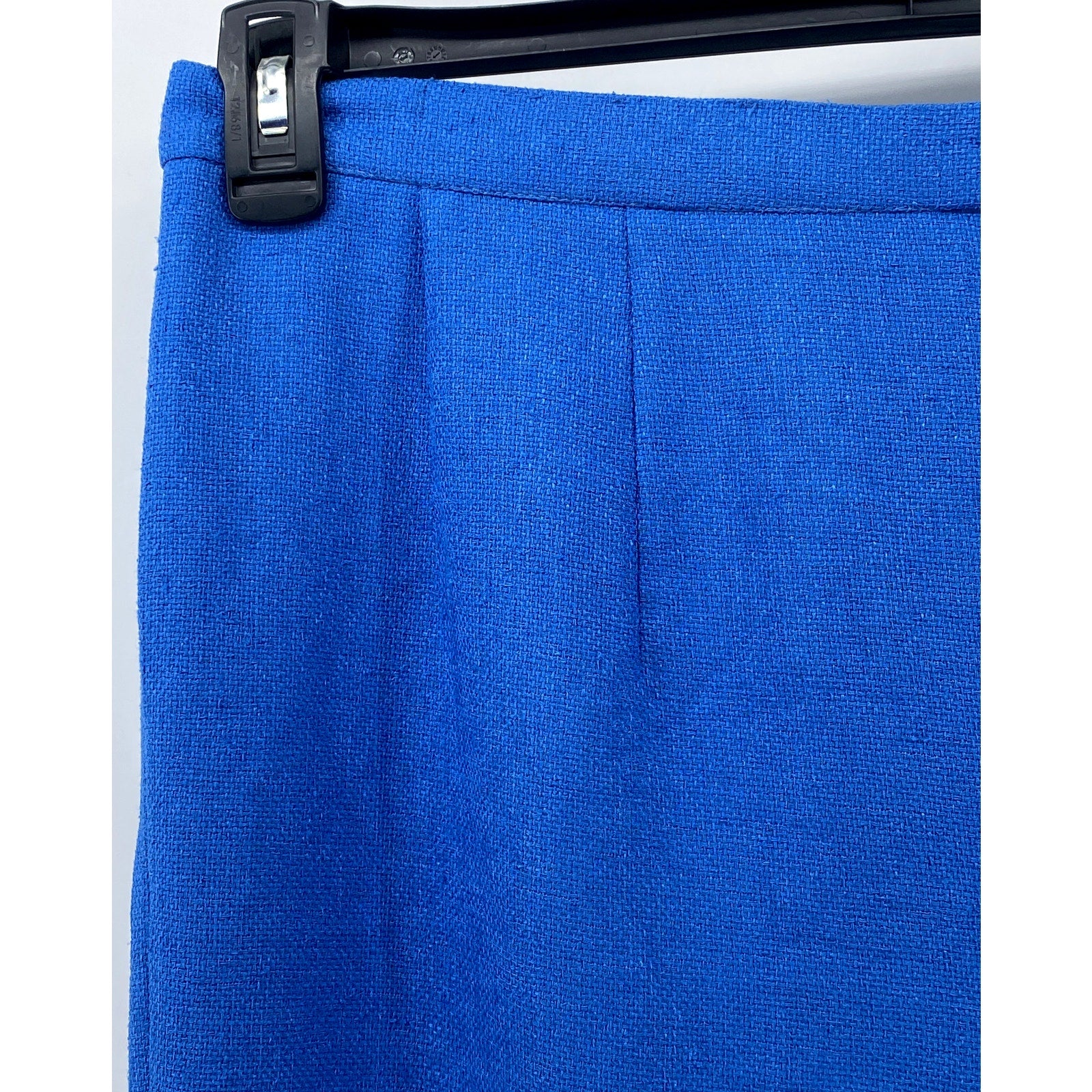 UNBRANDED Women's Royal Blue Textured Pleated Straight-Leg Pant SZ S