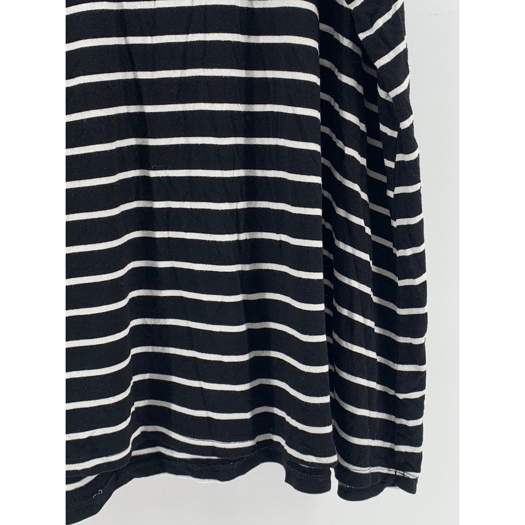 OLD NAVY Women's Black-White luxe Striped Relaxed-Fit Tank Top SZ XL