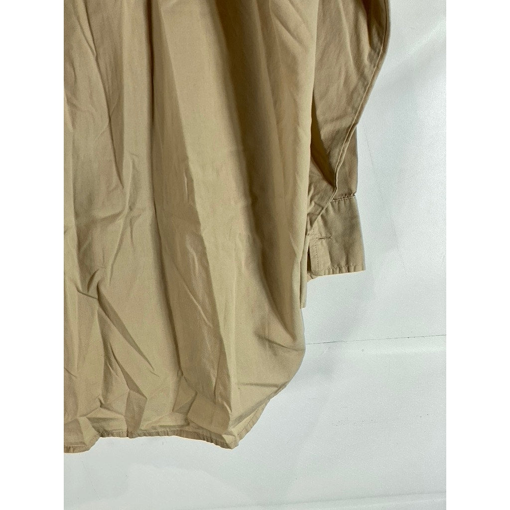 COTTON:ON Women's Tan Oversized-Fit Button-Up Long Sleeve Patch Pocket Top SZ XS