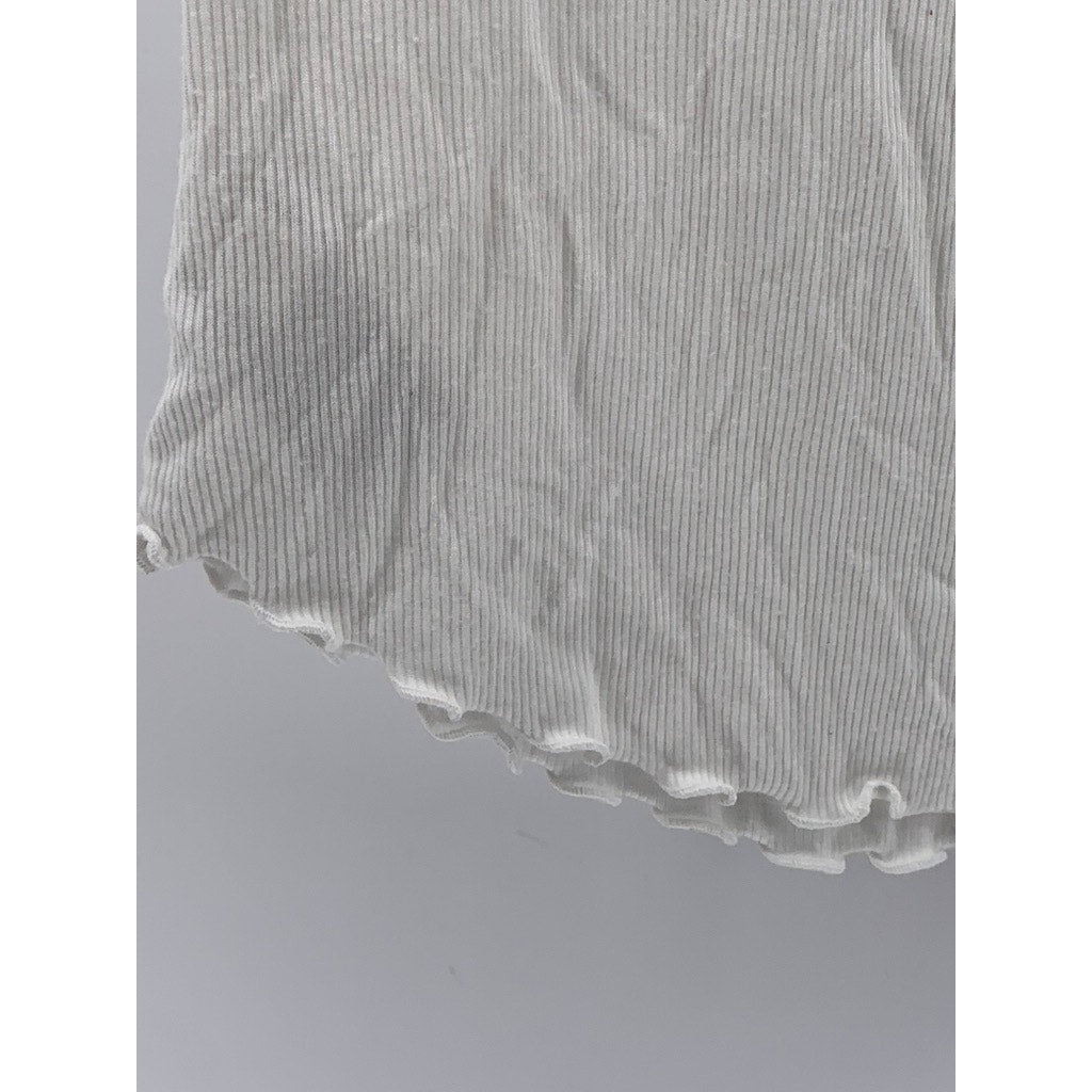 GAP Women’s White Rib Sleeveless Casual Henley Top SZ M