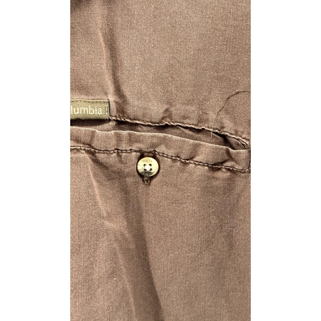COLUMBIA Men's Brown Regular-Fit Button-Up Short Sleeve Shirt SZ XL