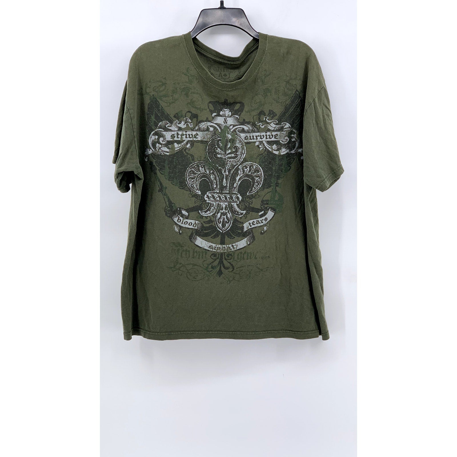 ACES & IDOLS Men's Olive Green Graphic Short Sleeve T-Shirt SZ XL