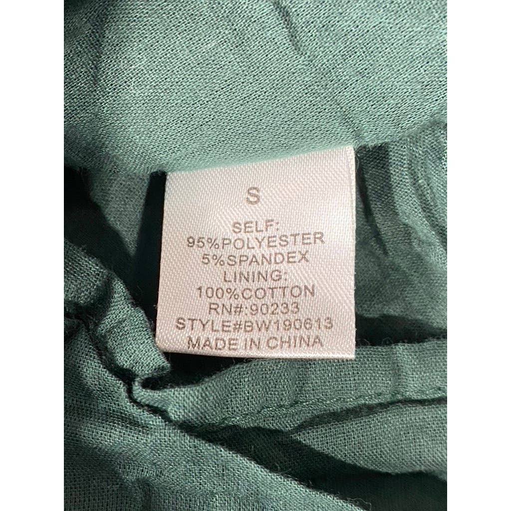 KENDALL & KYLIE Women's Green Satin Drawstring Slit-Hem Mini Skirt SZ S