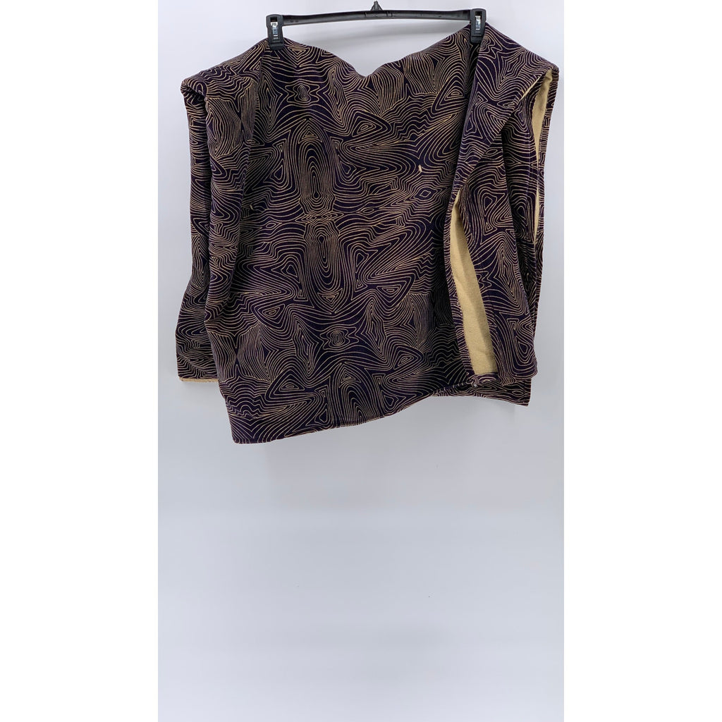 UNBRANDED Dark Blue-Beige Swirl Print Heavyweight Vintage 1918 Blanket