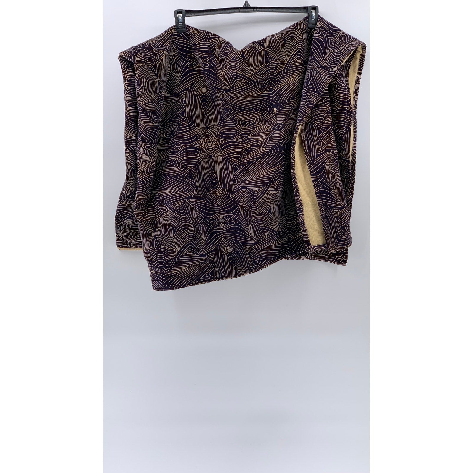 UNBRANDED Dark Blue-Beige Swirl Print Heavyweight Vintage 1918 Blanket