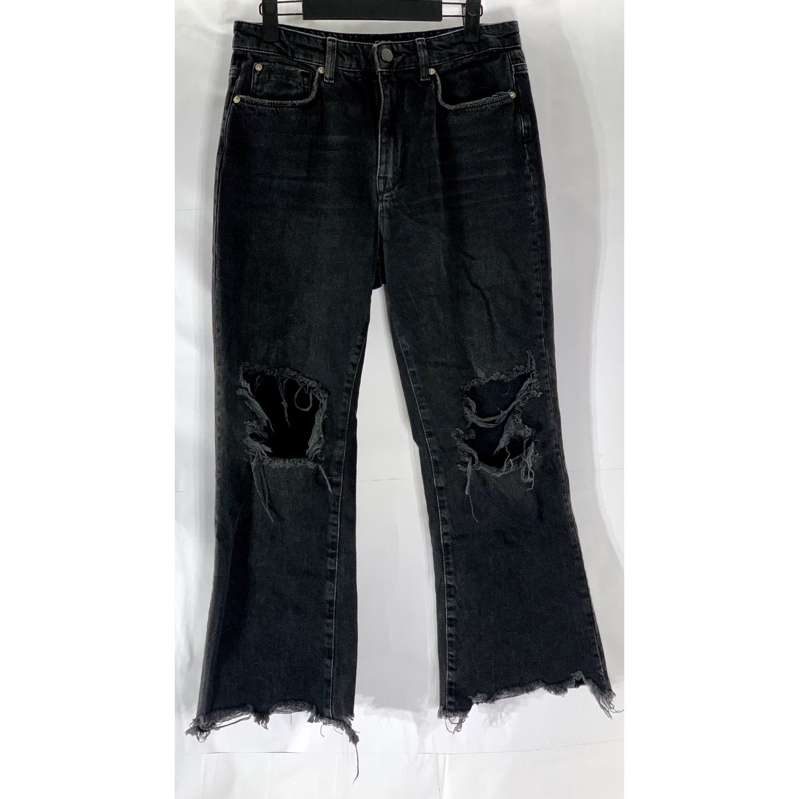 BDG By URBAN OUTFITTERS Women's Black Distressed Raw-Hem Denim Jean SZ 28