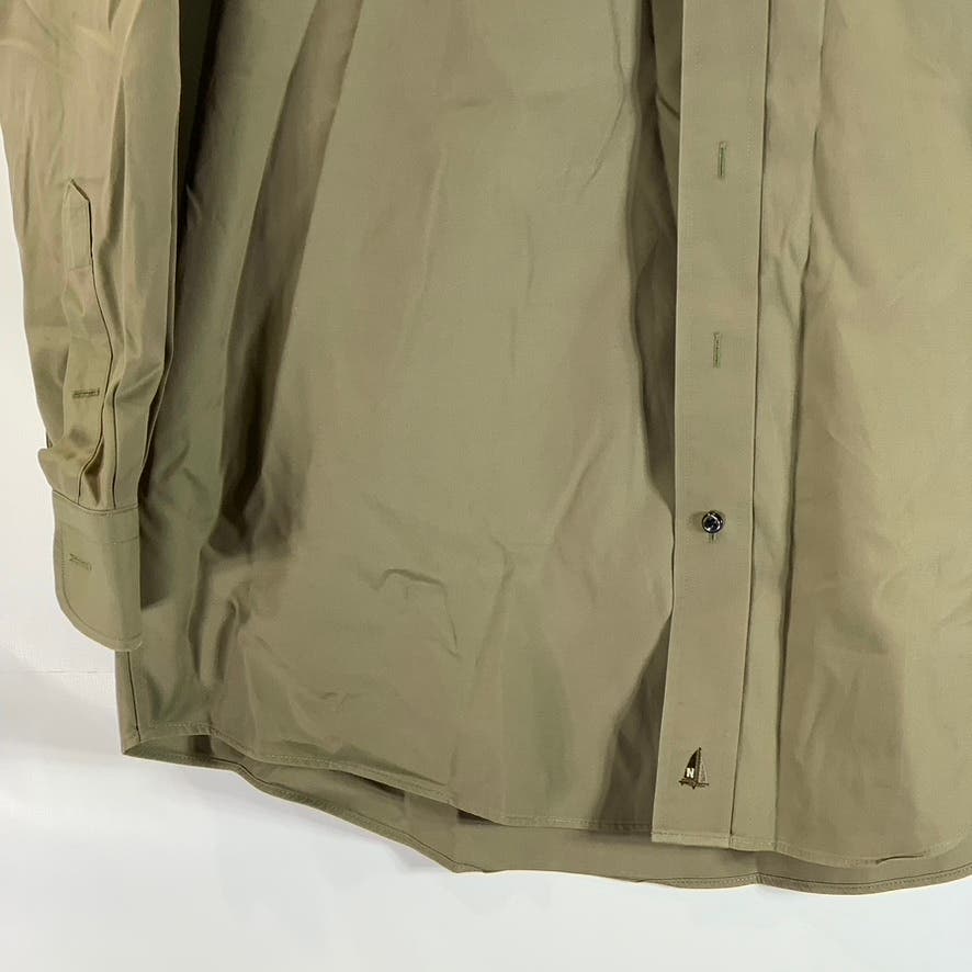 NORDSTROM Men's Khaki Traditional-Fit Smart Care Button-Up Dress Shirt SZ16.5-34