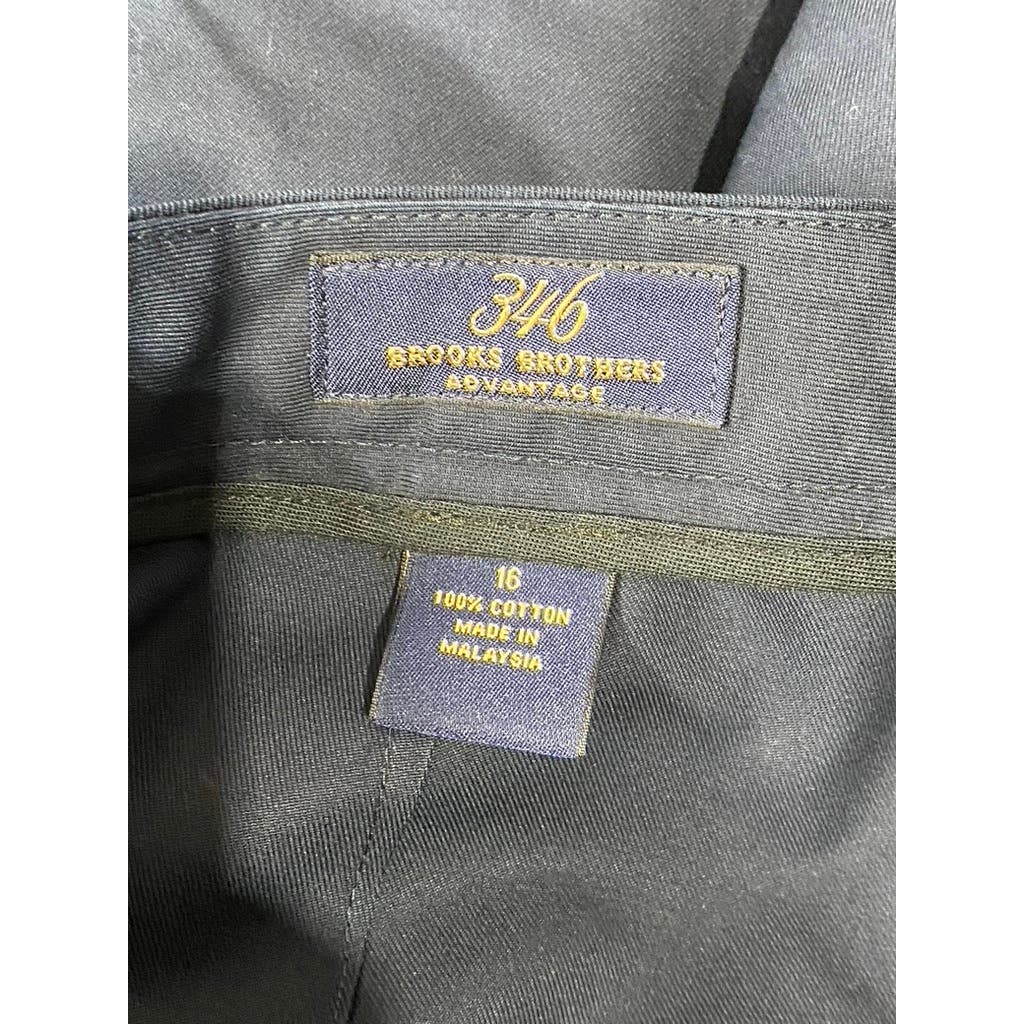 BROOKS BROTHERS 346 Women's Navy Stretch Flat Front Wide-Leg Trousers SZ 16