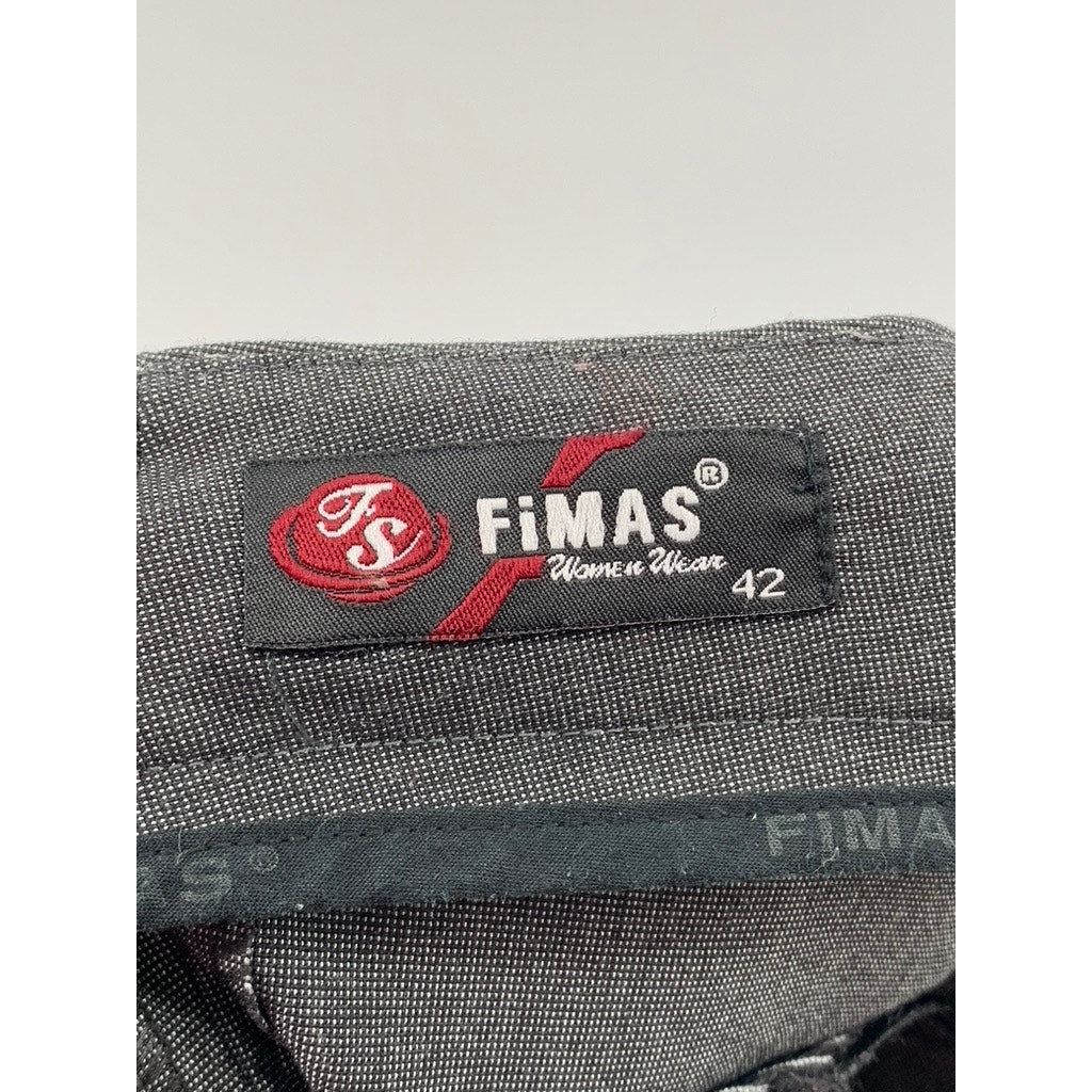 FIMAS Women's Charcoal Gray Straight Leg Pants SZ 42(US12)